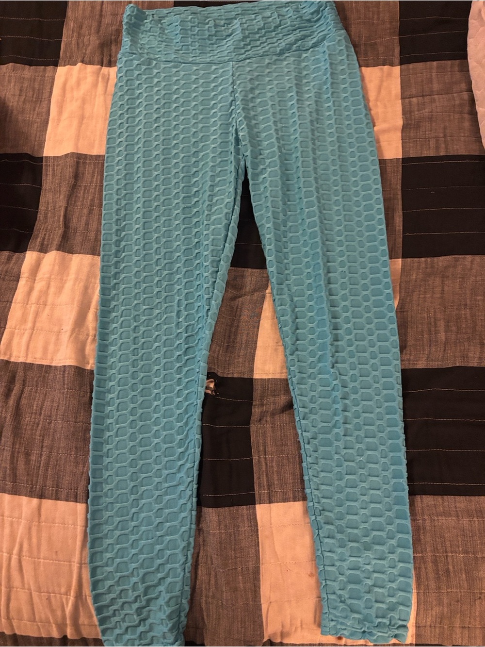 Textured Aqua Leggings